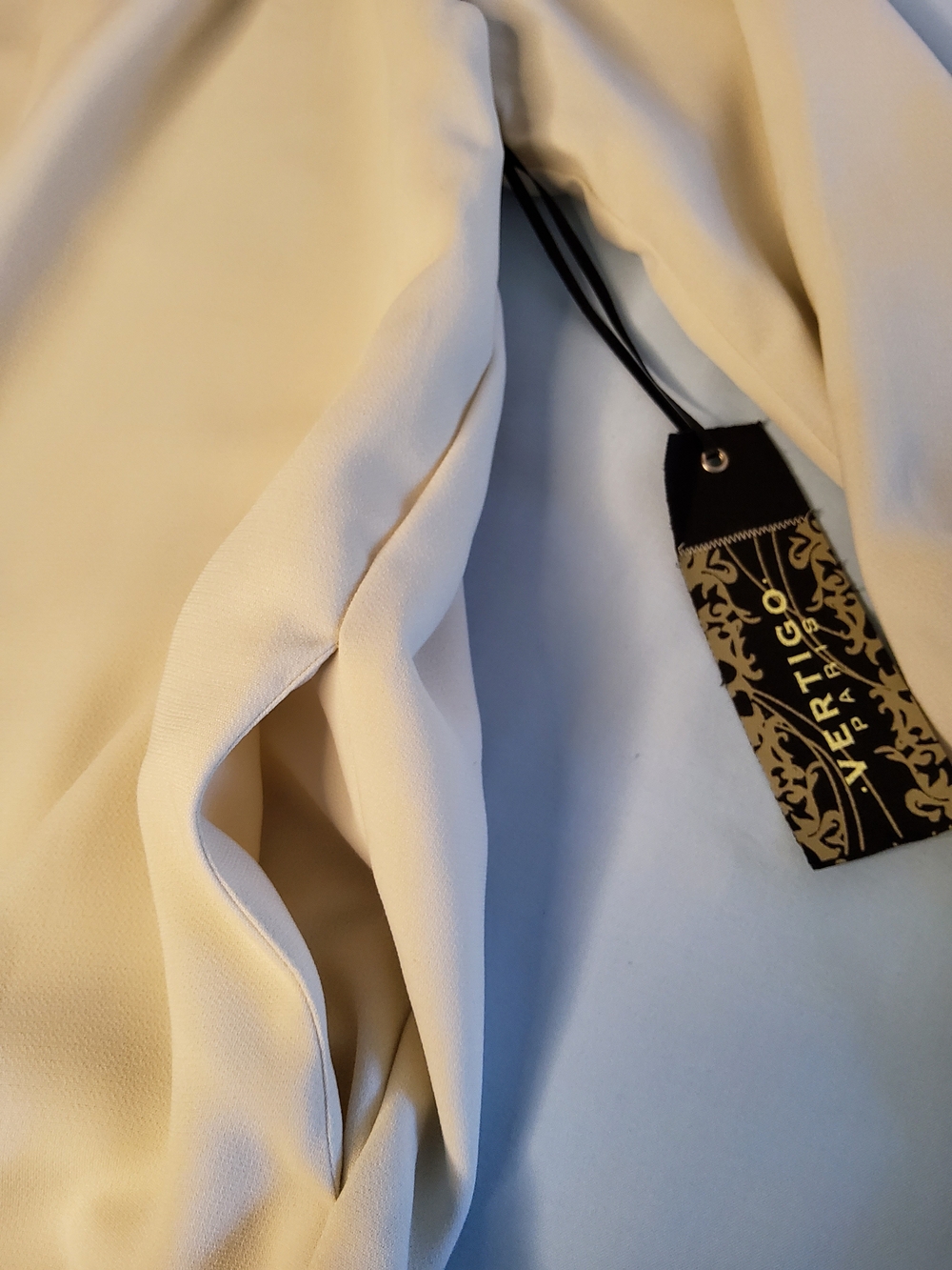 Vertigo PARIS Cream Satin-Trim Dress - Picture 12 of 16